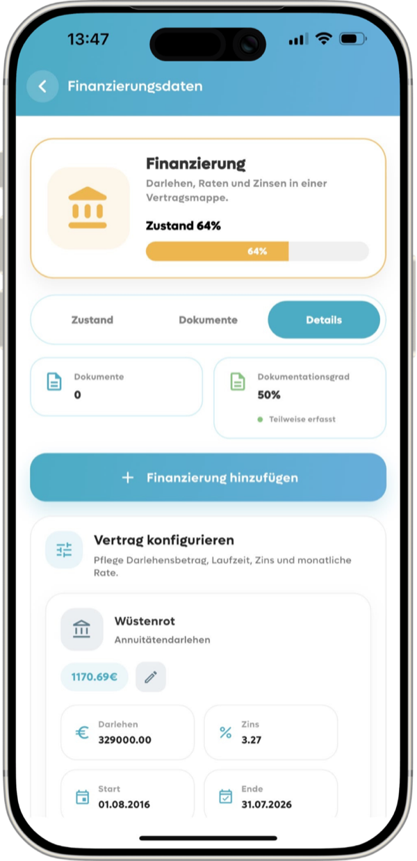 App Version 3.0 Finanzierungsdaten