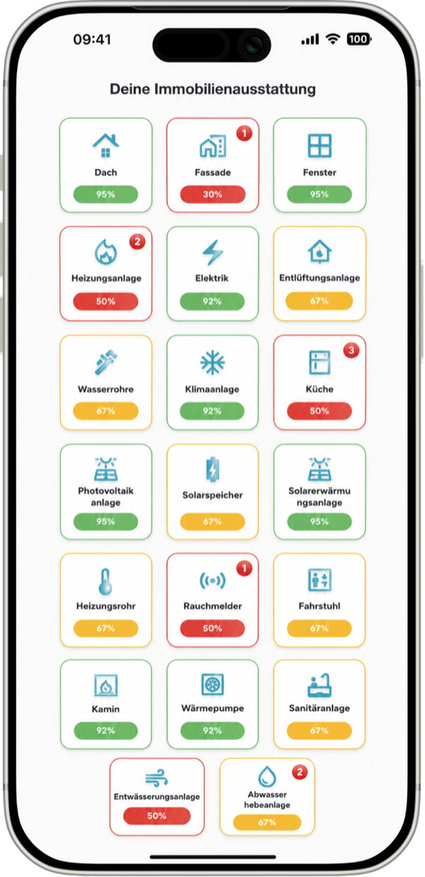 Zustand der Gewerke und Sanierungsbedarf in der eigenheimverwalter App